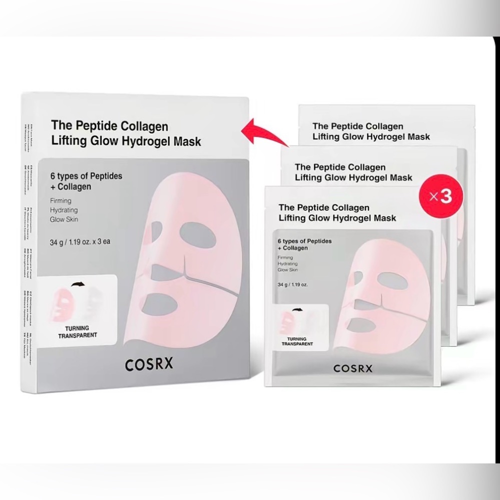 COSRX peptide collagen lifting glow hydrogel mask (3pc)